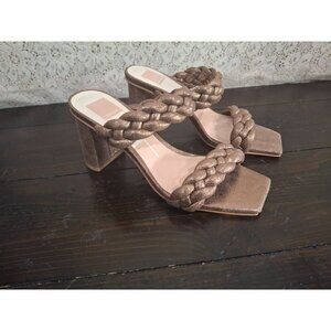 NWOB Dolce Vita Paily Bronze Braided Block Heeled Sandals/Sz. 7.5